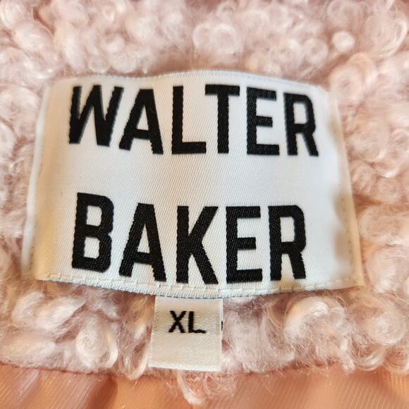 WALTER BAKER Amanda Hooded Faux Shearling Jacket Pink Size XL - Picture 4 of 7